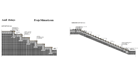 Amfi Detay Plan Kesit DWG