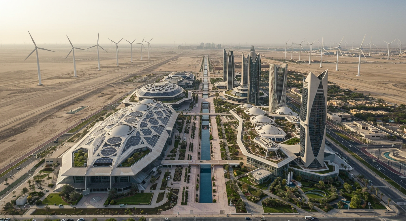 Masdar City, Abu Dabi'deki sürdürülebilir yapı örneklerinden biri