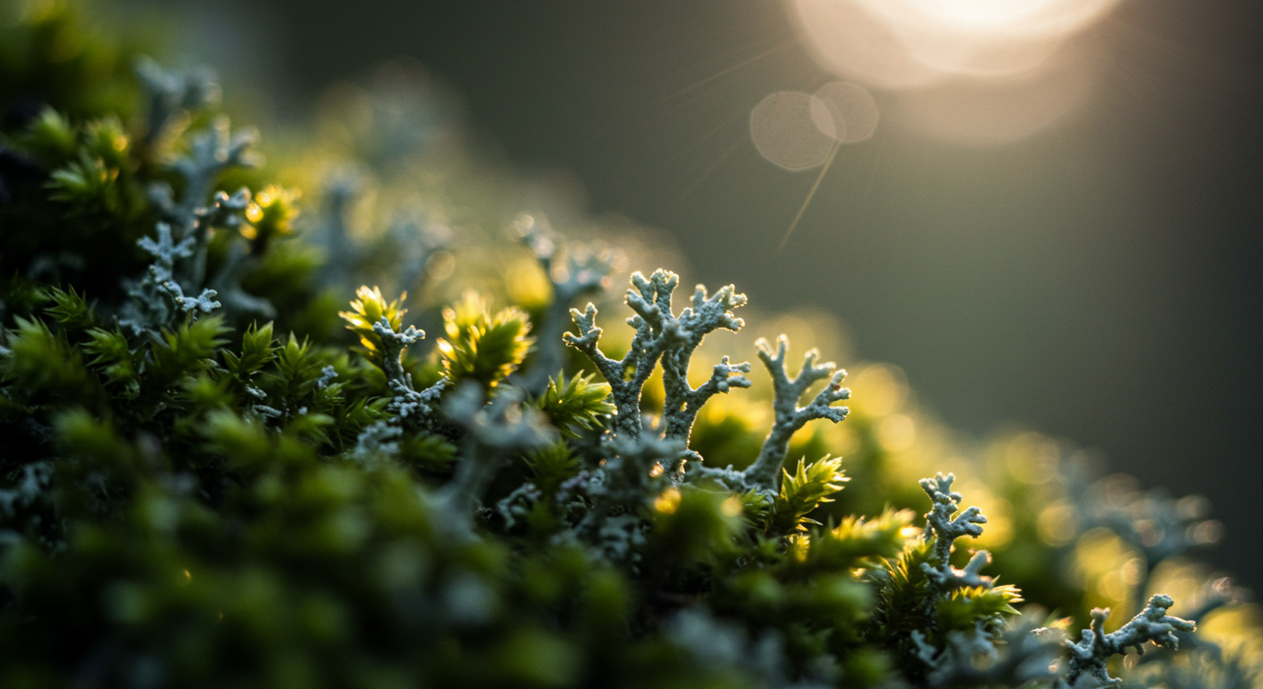 Ren geyiği yosununun yakından görünümü.