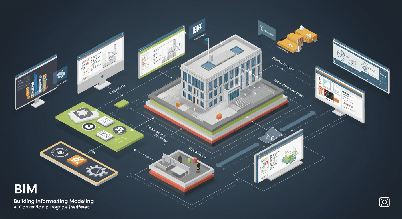 Farklı disiplinlerin çalıştığı bir BIM modeli arayüzü ve BIM Entegrasyonu süreci.