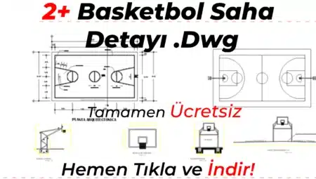 2+ Basketbol Sahası Detayı Dwg İndir