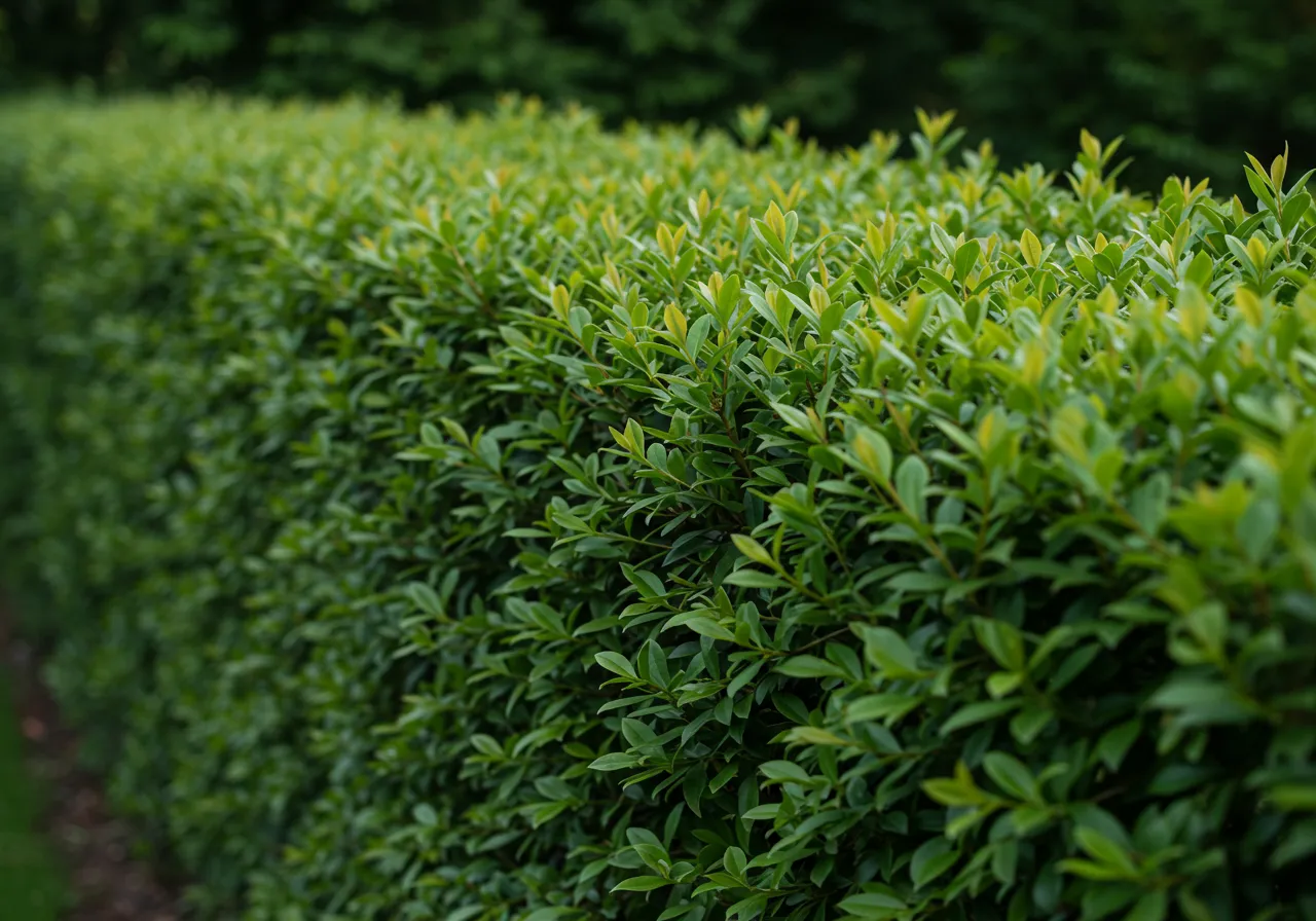 Küçük yapraklı ve yoğun Adi Kurtbağrı çiti.