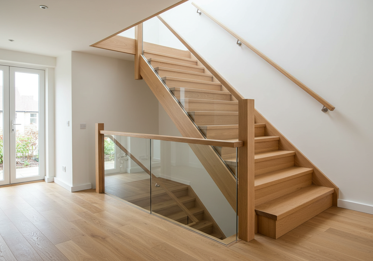 Modern bir iç mekanda, doğru merdiven hesabı ile tasarlanmış estetik ve güvenli bir merdiven.