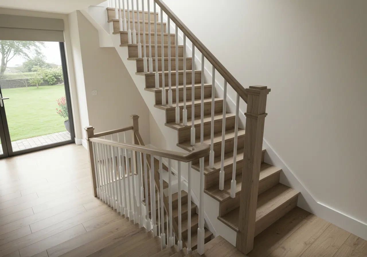 Güvenli ve ergonomik merdiven tasarımı; müstakil konut mimari projesinde 10 standart ölçü.