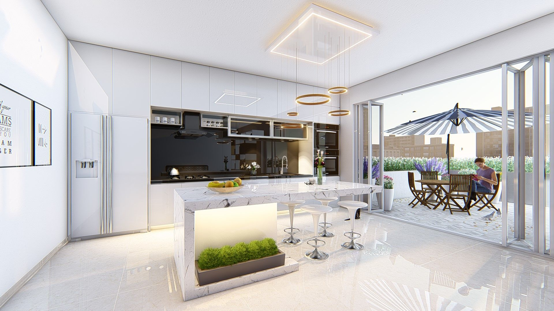 Yapay aydınlatmalı bir iç mekan için oluşturulmuş bir Lumion hazır render ayarları indir dosyası.